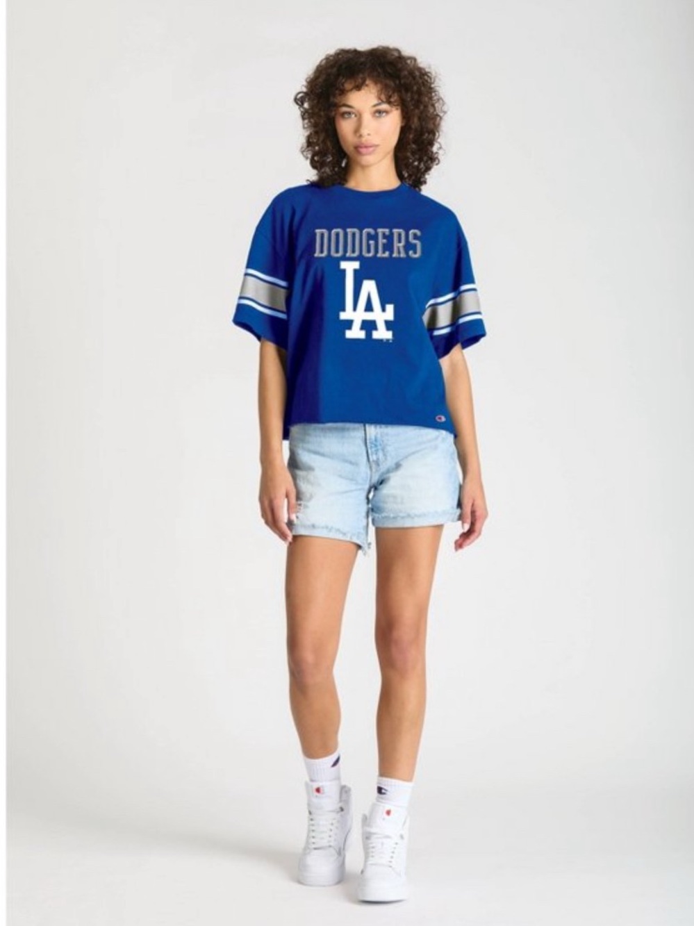 MLB Los Angeles Dodgers Women's Champion Sequin Print T-Shirt